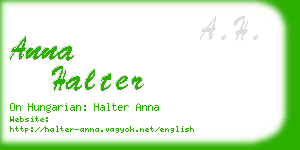 anna halter business card